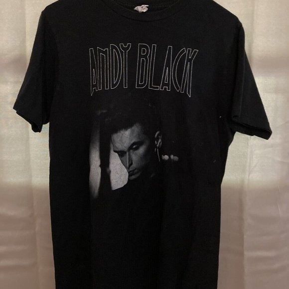 VINTAGE Andy Black T-Shirt Size Medium - Picture 2 of 2